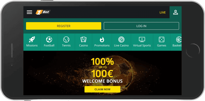 1bet casino mobile view