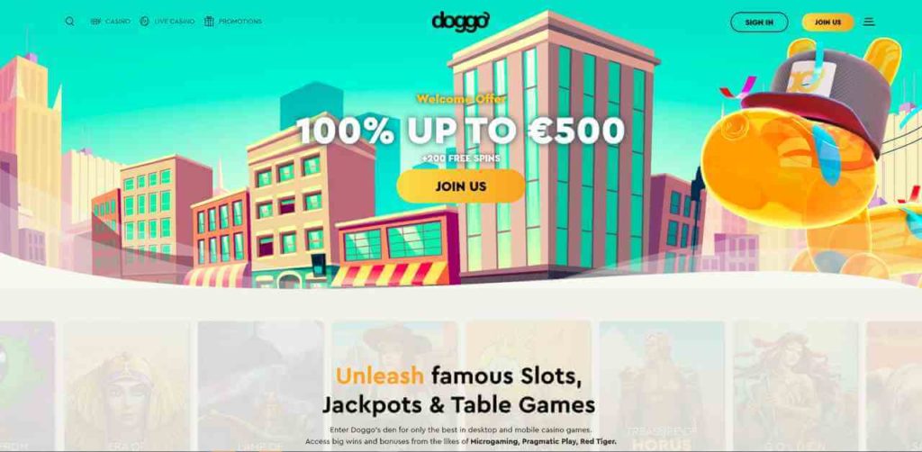 doggo casino desktop view