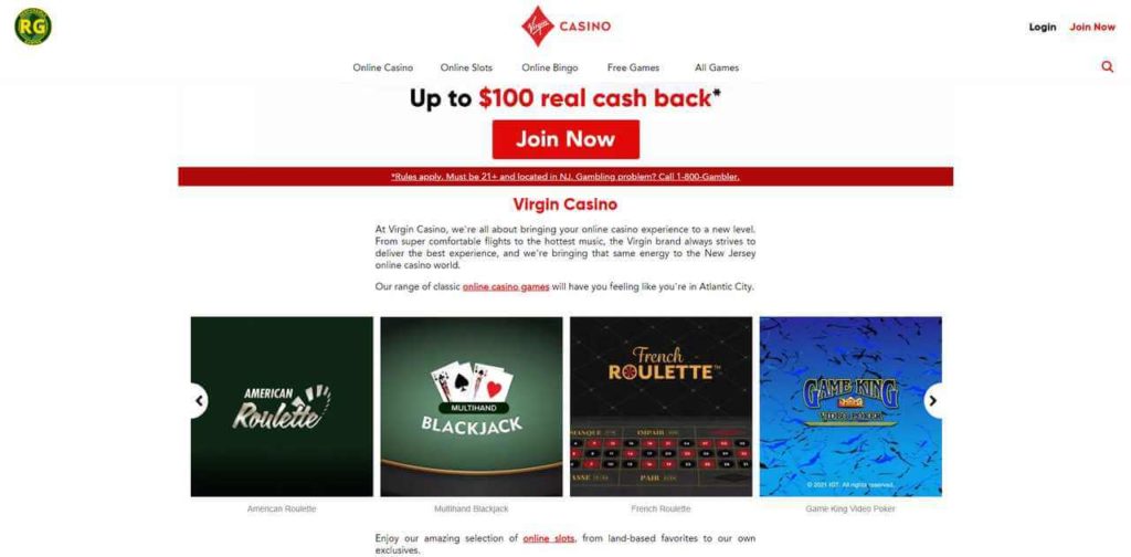 virgin casino desktop view